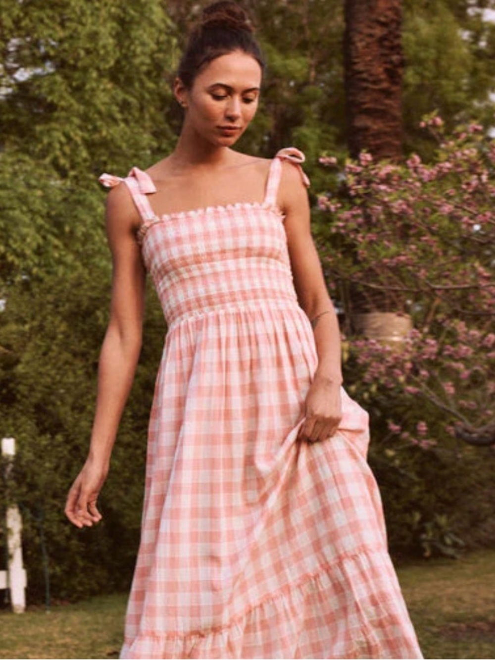 The GREAT Lagoon Dress in Pink with White Cream Gingham - 3